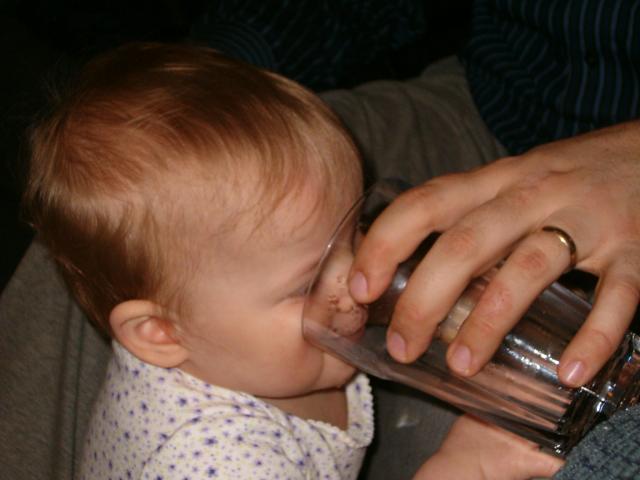 The water in mommy and daddy's glass must be so much better than Callie's.  The Callie demands mommy and daddy's water.
