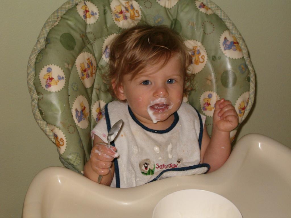 Eating with a spoon is fun!