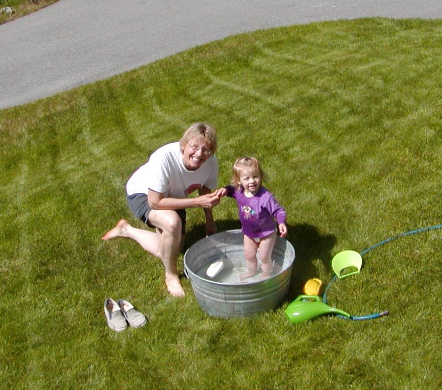 Playing in the pool with Grandma